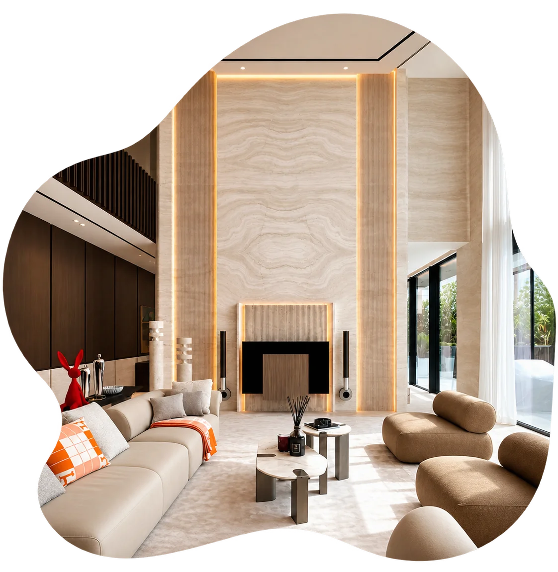 Luxurious Dubai living room maintained by ArabCare