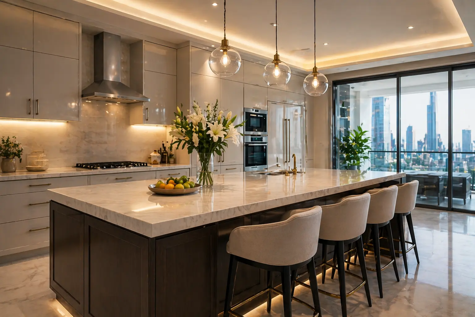 Luxury kitchen remodelled by ArabCare Dubai